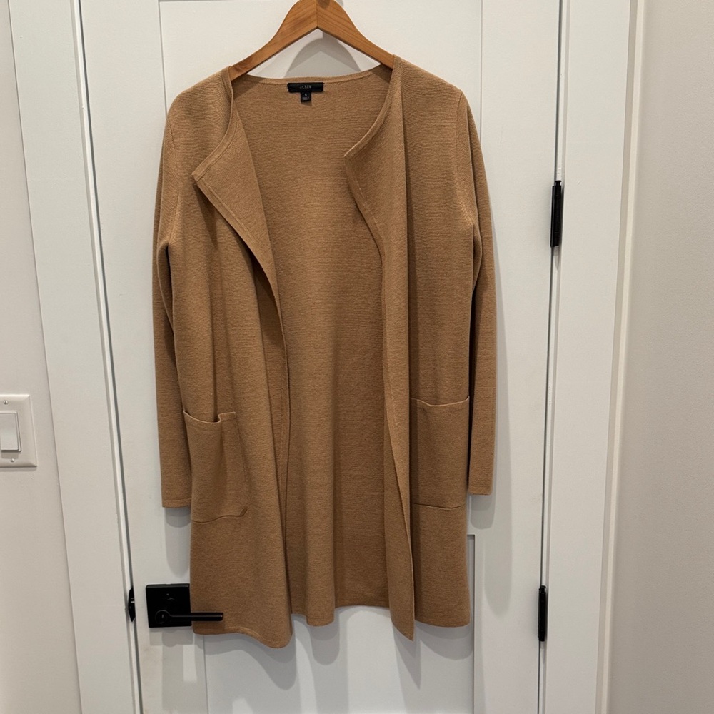 J. Crew Camel Juliette’s Collarless Sweater Blazer